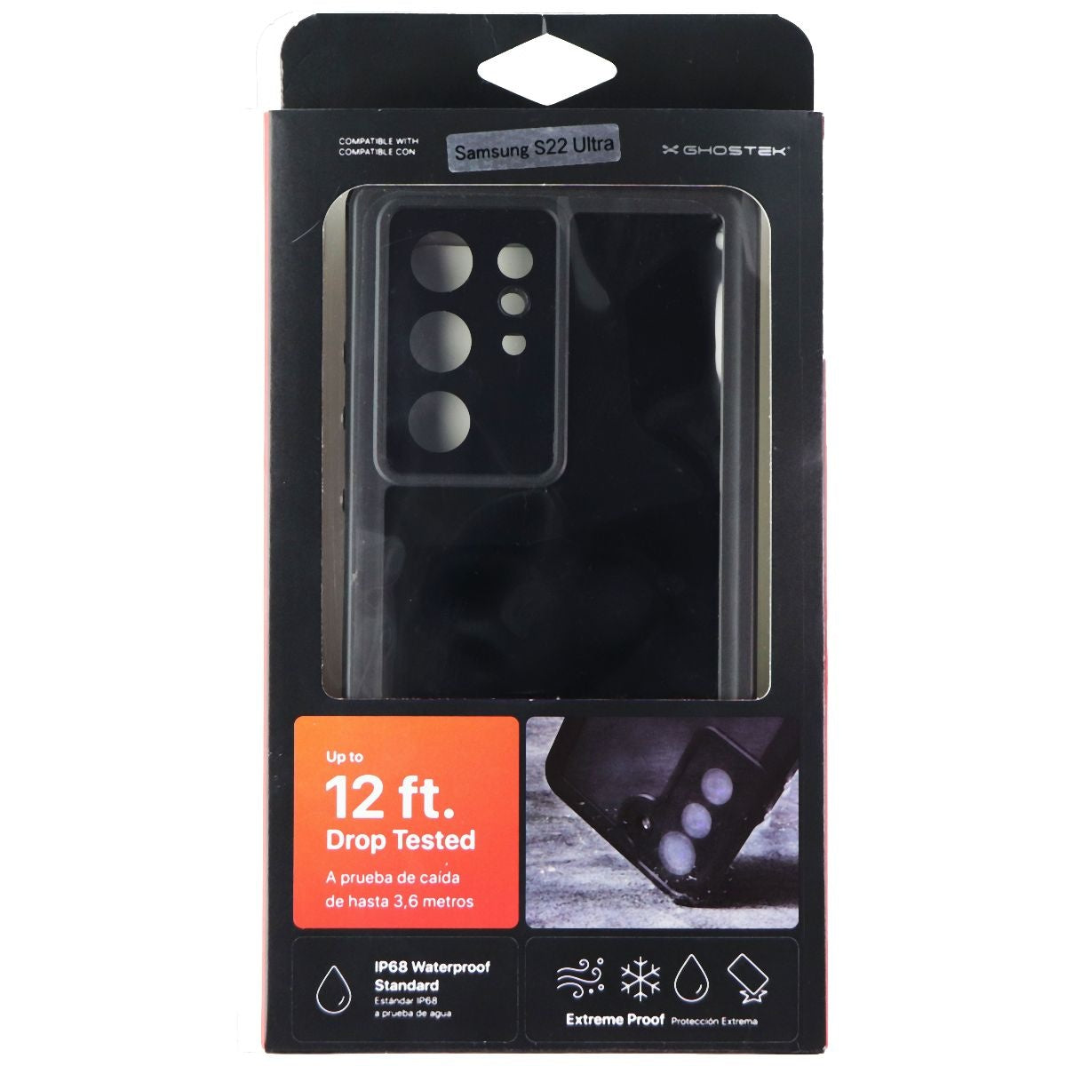 Ghostek NAUTICAL Slim Case with Screen for Samsung Galaxy S22 Ultra 5G - Black Cell Phone - Cases, Covers & Skins Ghostek - Simple Cell Bulk Wholesale Pricing - USA Seller