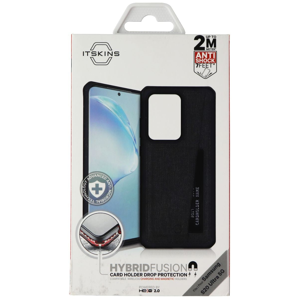 ITSKINS Hybrid Fusion Series Case for Samsung Galaxy S20 Ultra 5G - Black Fabric Cell Phone - Cases, Covers & Skins ITSKINS - Simple Cell Bulk Wholesale Pricing - USA Seller