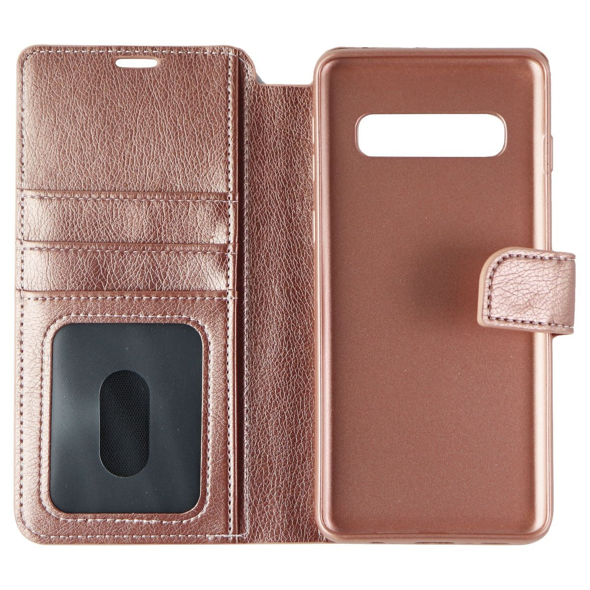Base Wallet Folio Series Case for Samsung Galaxy S10 - Rose Gold Cell Phone - Cases, Covers & Skins Base - Simple Cell Bulk Wholesale Pricing - USA Seller