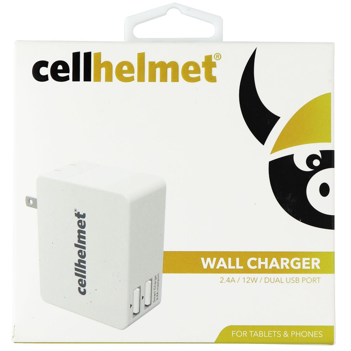 CellHelmet Dual USB 2.0 Wall Charger (12W) for Tablets & Phones - White Cell Phone - Cables & Adapters CellHelmet - Simple Cell Bulk Wholesale Pricing - USA Seller