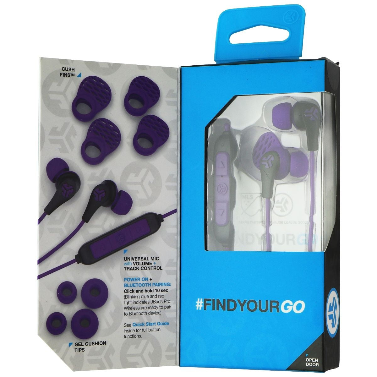 JLab Audio JBuds Pro Bluetooth Wireless Signature Earbuds - Black/Purple Portable Audio - Headphones JLAB - Simple Cell Bulk Wholesale Pricing - USA Seller