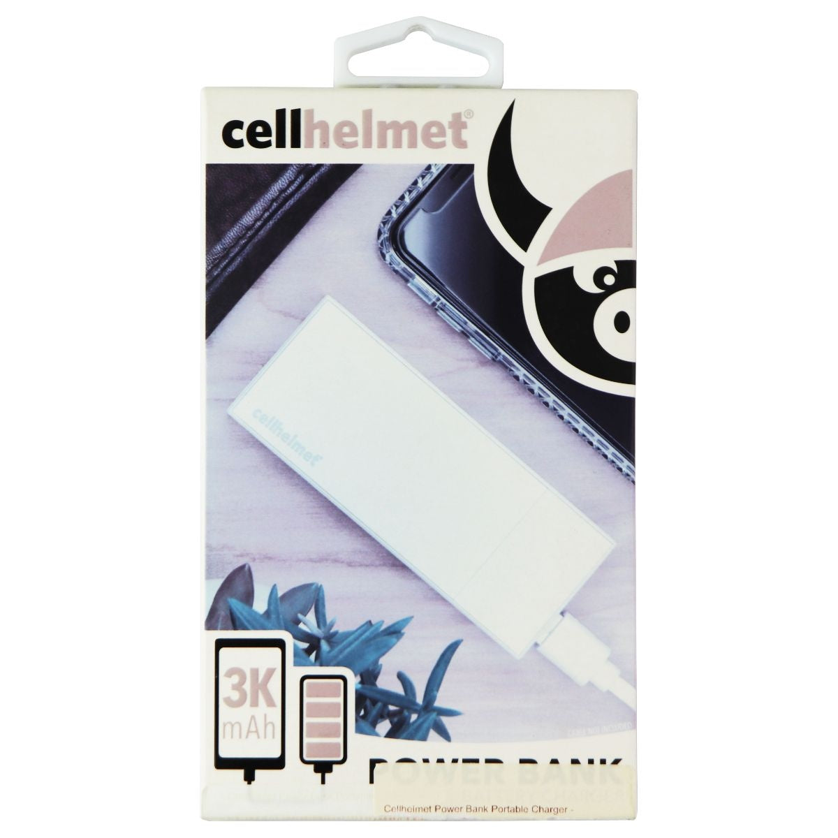 CellHelmet 3,000mAh Portable USB Power Bank - White Cell Phone - Chargers & Cradles CellHelmet - Simple Cell Bulk Wholesale Pricing - USA Seller
