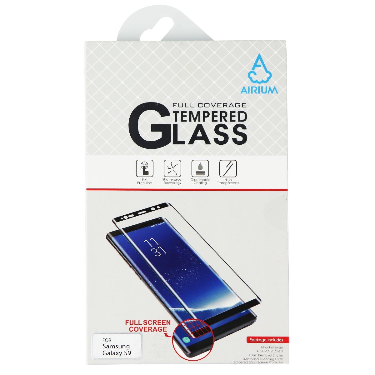 AIRIUM Full Coverage Tempered Glass for Samsung Galaxy S9 - Clear Cell Phone - Screen Protectors Airium - Simple Cell Bulk Wholesale Pricing - USA Seller