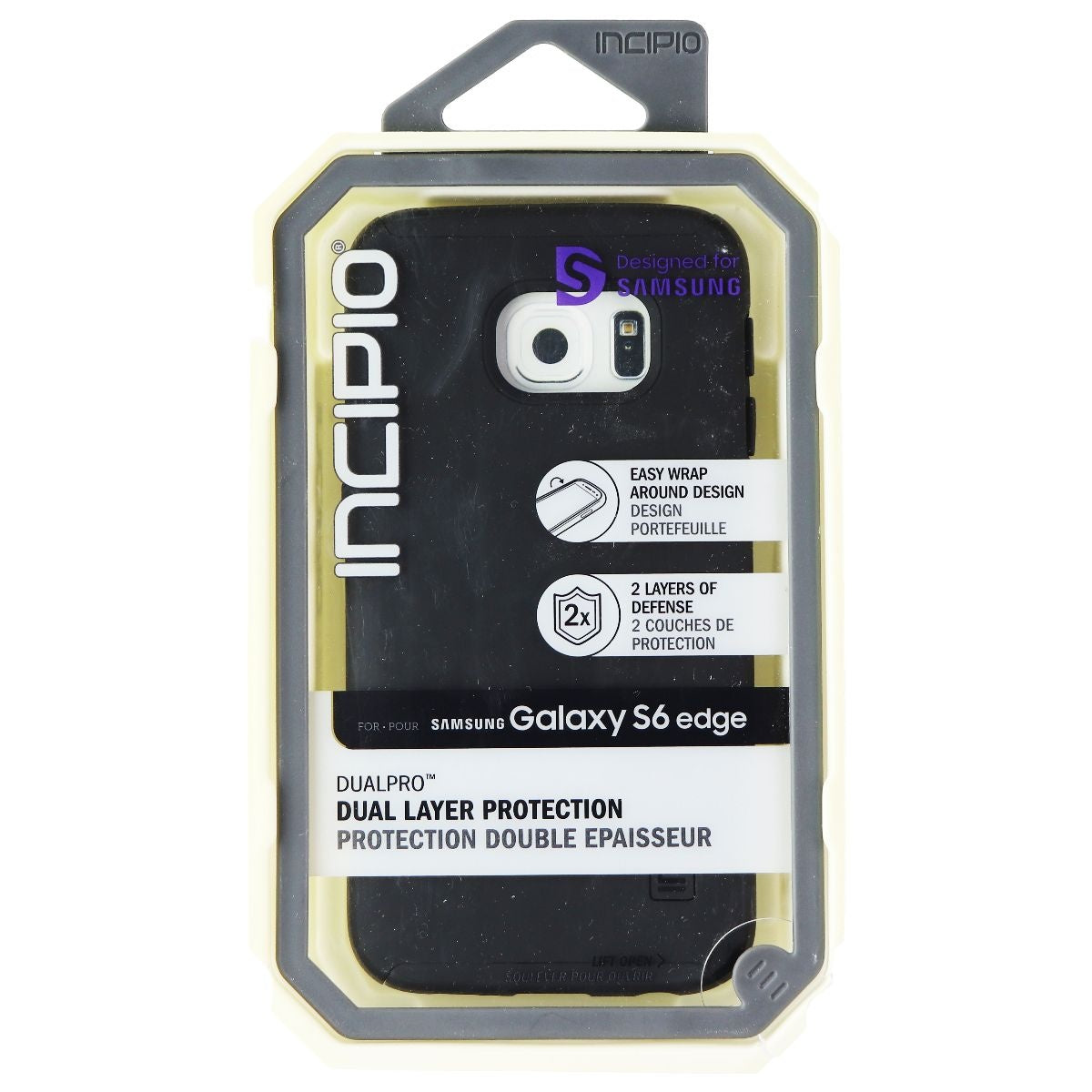 Incipio DualPro Dual Layer Protection Case For Samsung Galaxy S6 Edge - Black Cell Phone - Cases, Covers & Skins Incipio - Simple Cell Bulk Wholesale Pricing - USA Seller