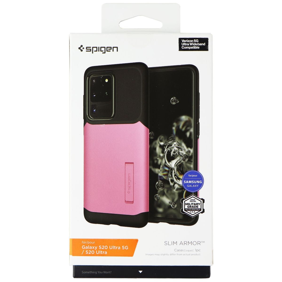 Spigen Slim Armor Case for Samsung Galaxy S20 Ultra 5G - Rusty Pink/Black Cell Phone - Cases, Covers & Skins Spigen - Simple Cell Bulk Wholesale Pricing - USA Seller