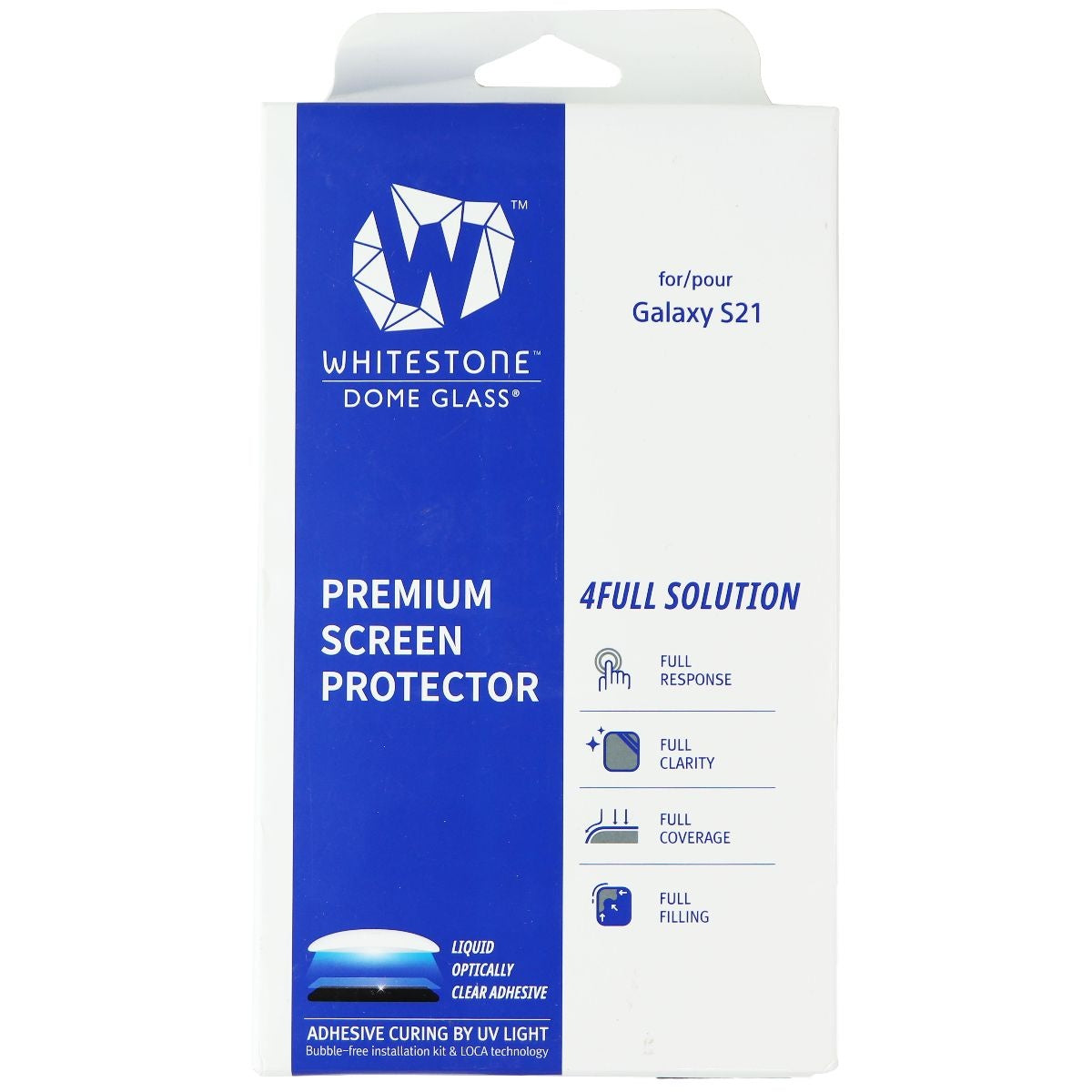 Whitestone Dome Glass Premium Screen Protector for Samsung Galaxy S21 Cell Phone - Screen Protectors Whitestone - Simple Cell Bulk Wholesale Pricing - USA Seller