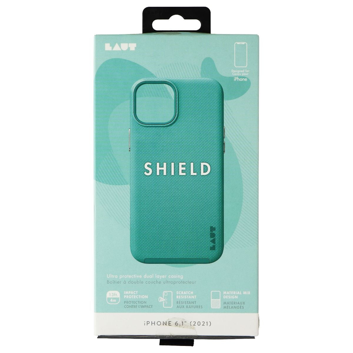 LAUT Shield Series Dual Layer Protective Case for Apple iPhone 13 - Mint Cell Phone - Cases, Covers & Skins Laut - Simple Cell Bulk Wholesale Pricing - USA Seller