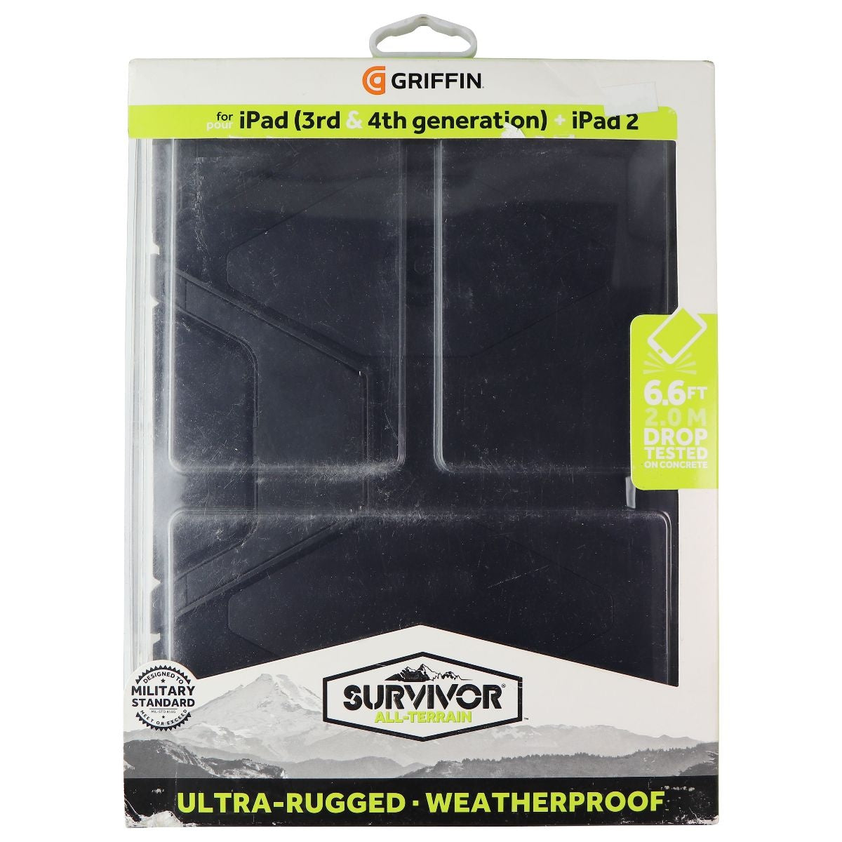 Griffin Survivor Series All-Terrain Hard Case for Apple iPad 2/3/4th Gen - Black iPad/Tablet Accessories - Cases, Covers, Keyboard Folios Griffin - Simple Cell Bulk Wholesale Pricing - USA Seller