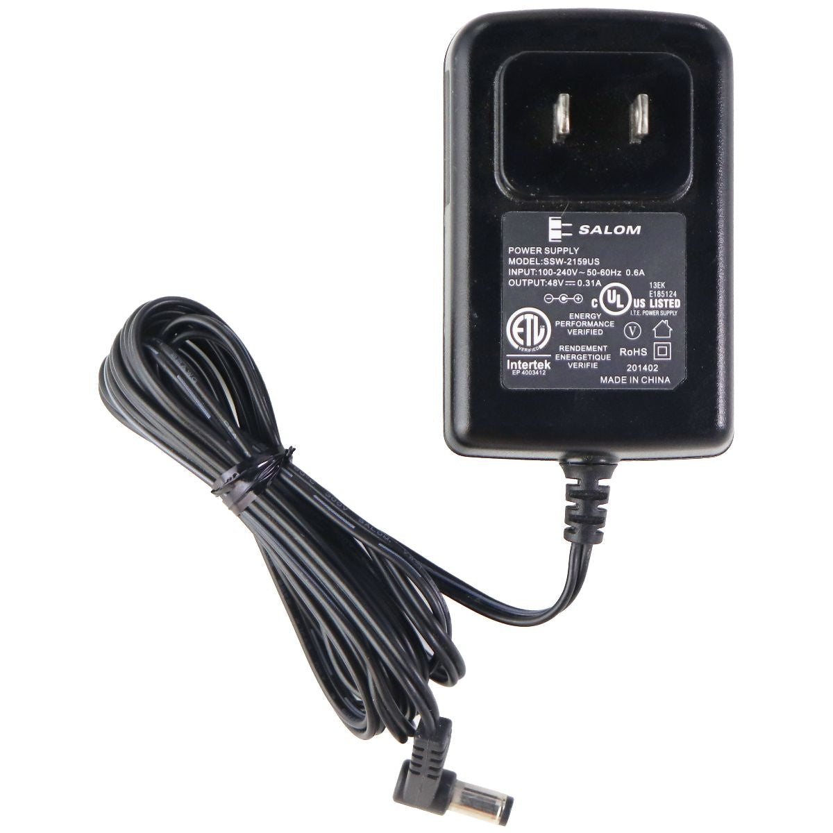 Salom (48V/0.31A) Power Supply Wall Charger / Adapter - Black (SSW-2159US) Multipurpose Batteries & Power - Multipurpose AC to DC Adapters Salom - Simple Cell Bulk Wholesale Pricing - USA Seller