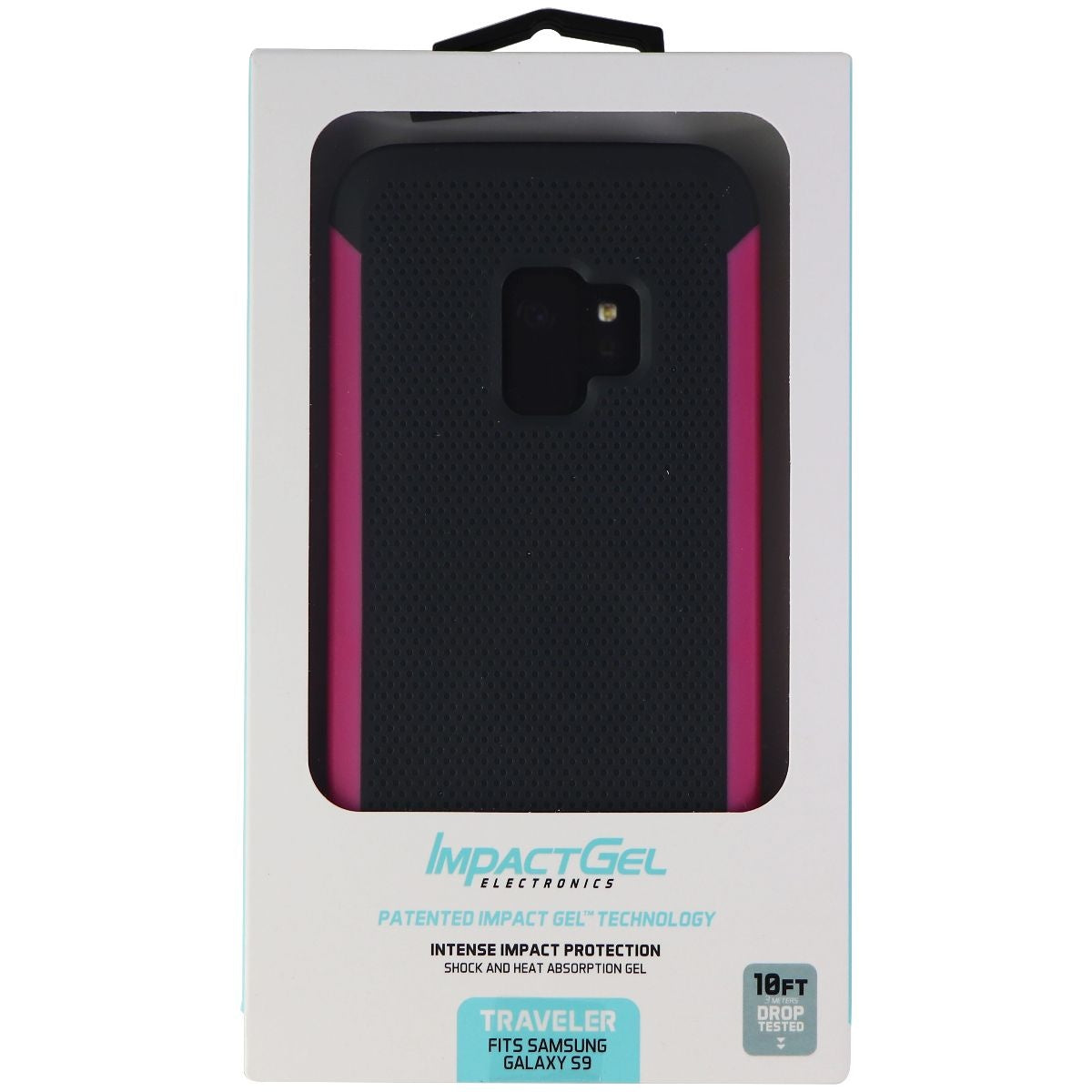 Impact Gel Traveler Statement Series Case for Samsung Galaxy S9 - Gray/Pink Cell Phone - Cases, Covers & Skins Impact Gel - Simple Cell Bulk Wholesale Pricing - USA Seller