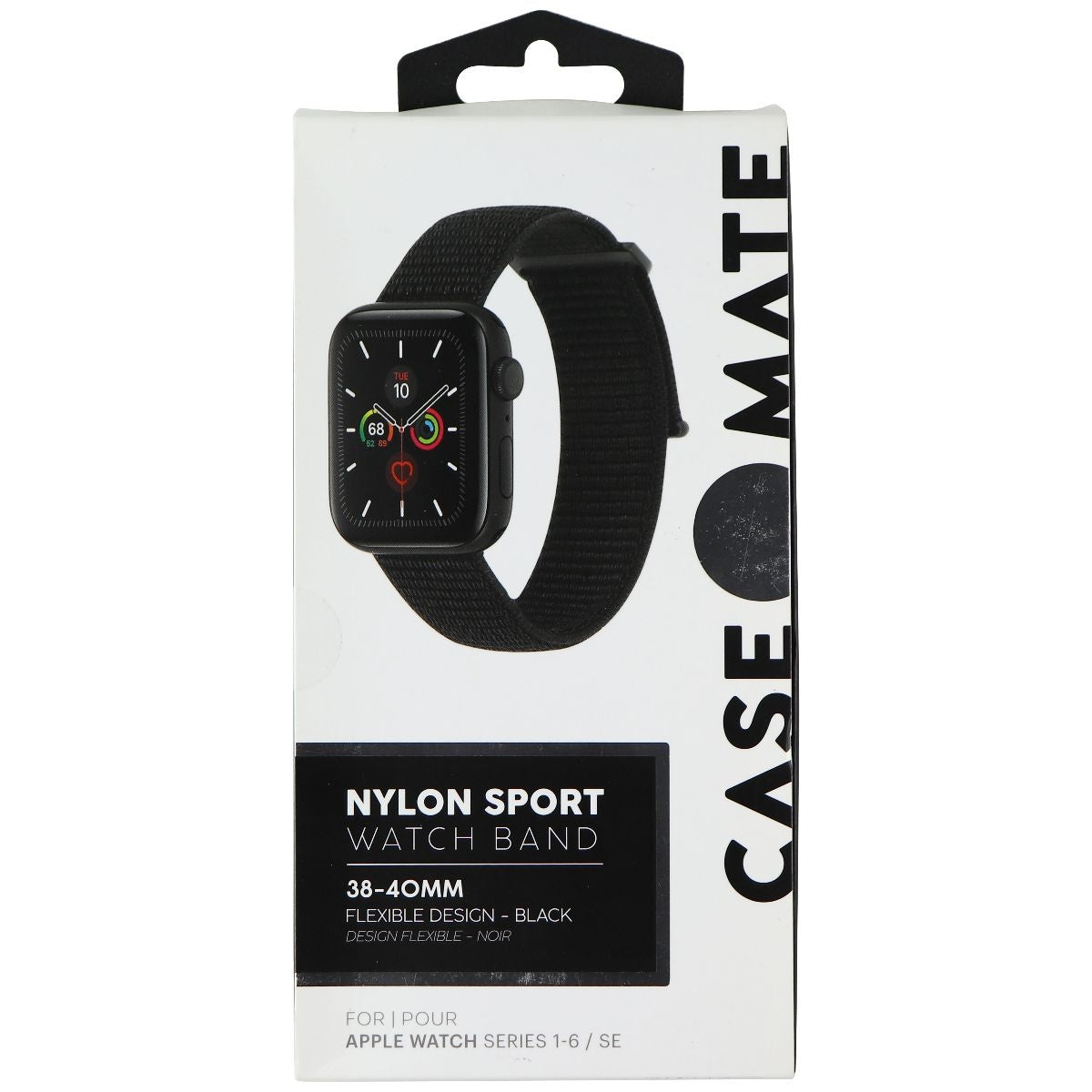 Case-Mate Nylon Sport Watchband for Apple Watch 38mm/40mm Cases - Black Smart Watch Accessories - Watch Bands Case-Mate - Simple Cell Bulk Wholesale Pricing - USA Seller