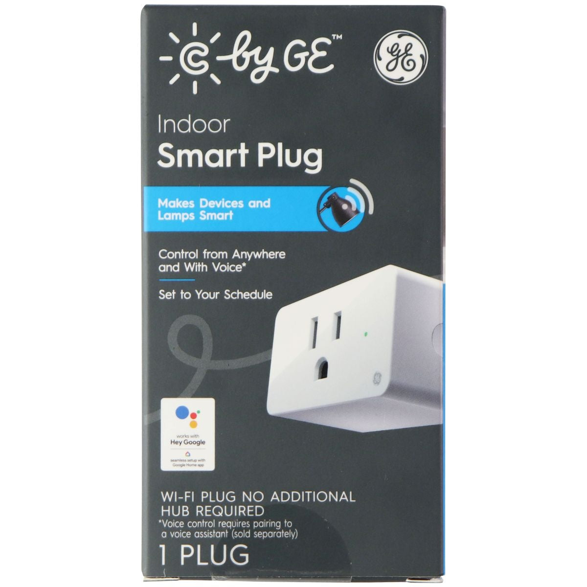 C by GE Series General Electric Indoor Smart Plug for Google Assistant - White Multipurpose Batteries & Power - Multipurpose AC to DC Adapters GE - Simple Cell Bulk Wholesale Pricing - USA Seller