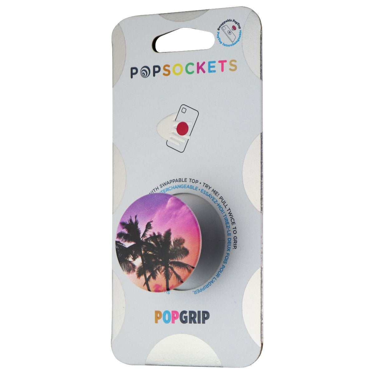PopSockets PopGrip Swappable Top Holder for Phones - La La Land (Palm Trees) Cell Phone - Mounts & Holders PopSockets - Simple Cell Bulk Wholesale Pricing - USA Seller