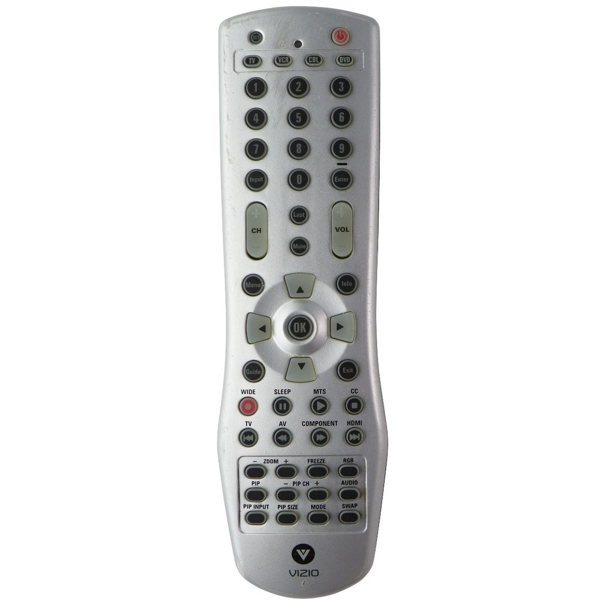 Vizio OEM Remote Control (66700ABA2-B10-R) for Select Vizio TVs - Silver TV, Video & Audio Accessories - Remote Controls Vizio - Simple Cell Bulk Wholesale Pricing - USA Seller