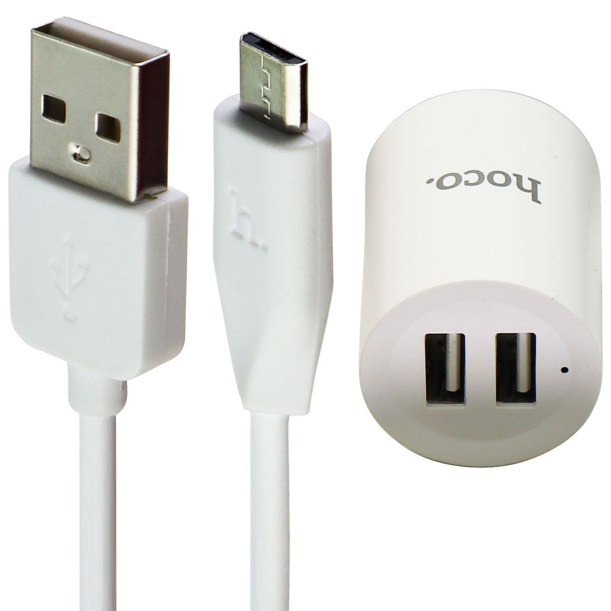 Hoco. Elite C14 Dual USB Wall Charger + (1m) Micro-USB Cable - White Cell Phone - Chargers & Cradles Hoco. - Simple Cell Bulk Wholesale Pricing - USA Seller