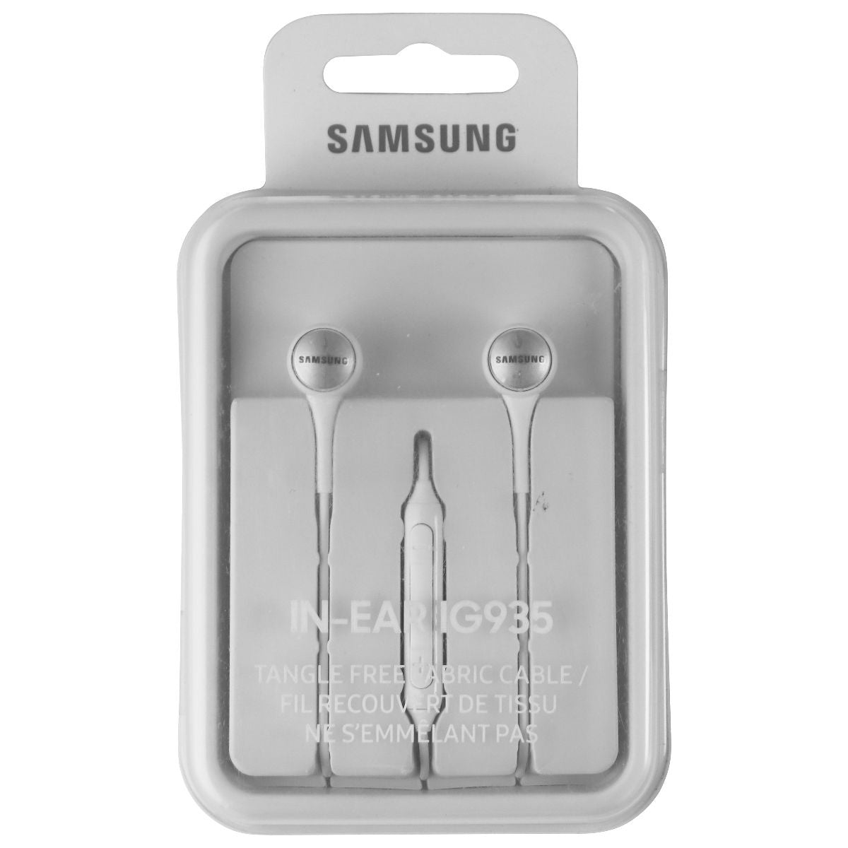 Samsung IG935 Wired 3.5mm In-Ear Tangle Free Cable Headphones - White Portable Audio - Headphones Samsung - Simple Cell Bulk Wholesale Pricing - USA Seller