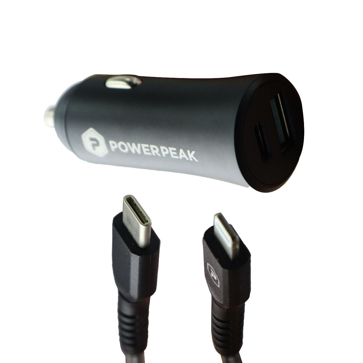 PowerPeak USB-C to 8-Pin Charge/Sync Cable - Black Cell Phone - Chargers & Cradles PowerPeak - Simple Cell Bulk Wholesale Pricing - USA Seller