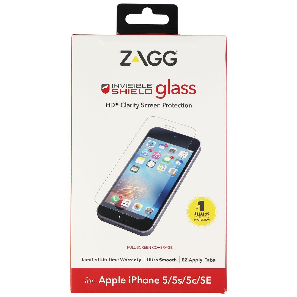 ZAGG Invisible Shield (Glass) HD Clarity Protector for iPhone SE (1st Gen)/5c/5s Cell Phone - Screen Protectors Zagg - Simple Cell Bulk Wholesale Pricing - USA Seller