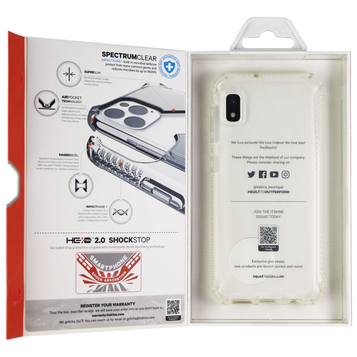 ITSKINS Spectrum Clear Drop Protection Case for Samsung Galaxy A10e - Clear Cell Phone - Cases, Covers & Skins ITSKINS - Simple Cell Bulk Wholesale Pricing - USA Seller