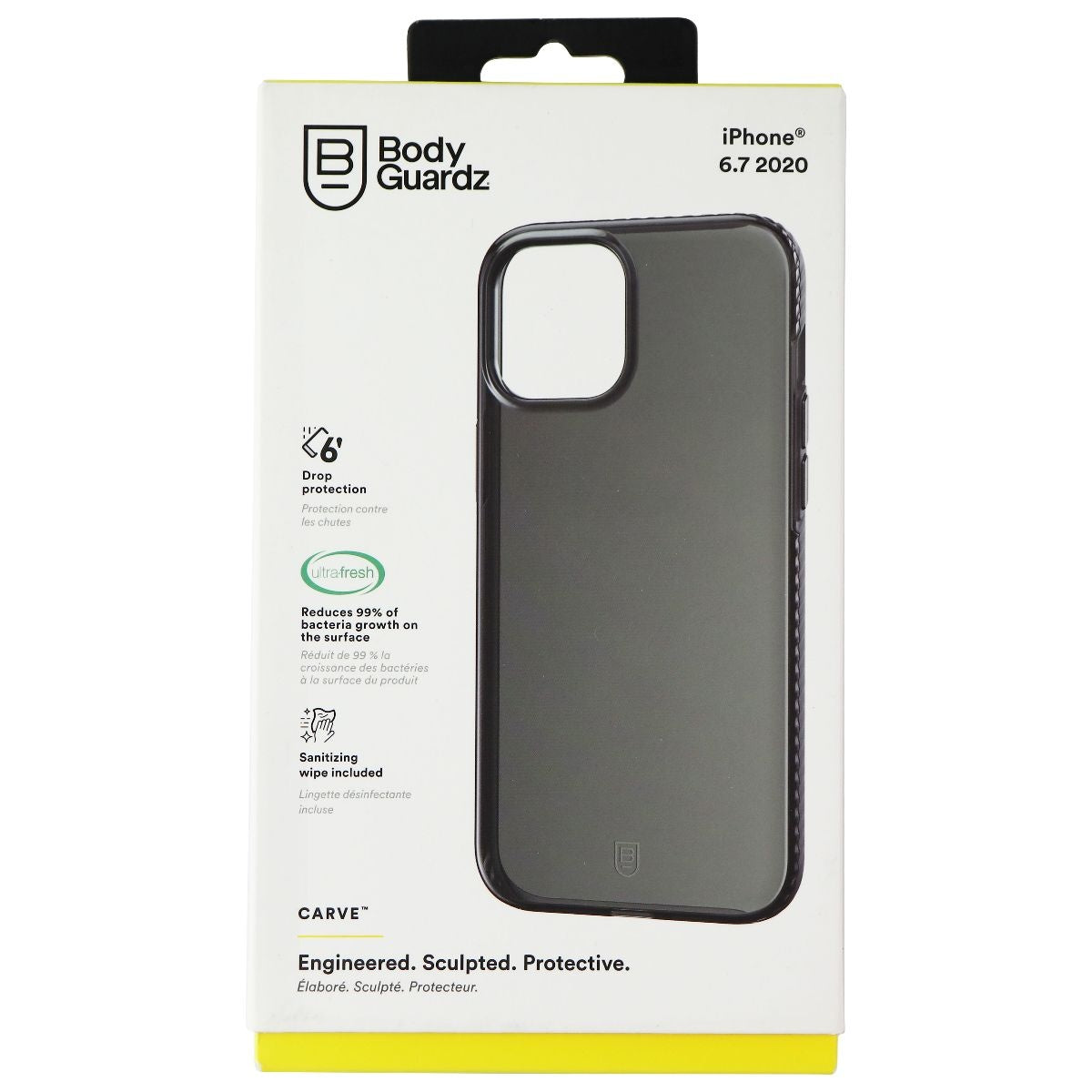 BodyGuardz CARVE Series Gel Case for Apple iPhone 12 Pro Max - Black Cell Phone - Cases, Covers & Skins BODYGUARDZ - Simple Cell Bulk Wholesale Pricing - USA Seller