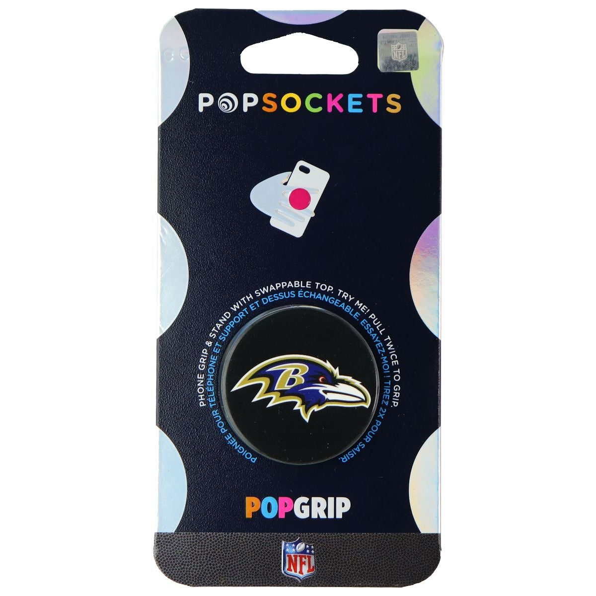 PopSockets PopGrip with Swappable Top for Phones - Baltimore Ravens Helmet Cell Phone - Mounts & Holders PopSockets - Simple Cell Bulk Wholesale Pricing - USA Seller