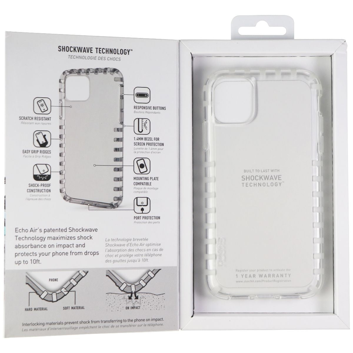 Skech Echo Air Series Flexible Case for Apple iPhone 11 - Clear Cell Phone - Cases, Covers & Skins Skech - Simple Cell Bulk Wholesale Pricing - USA Seller