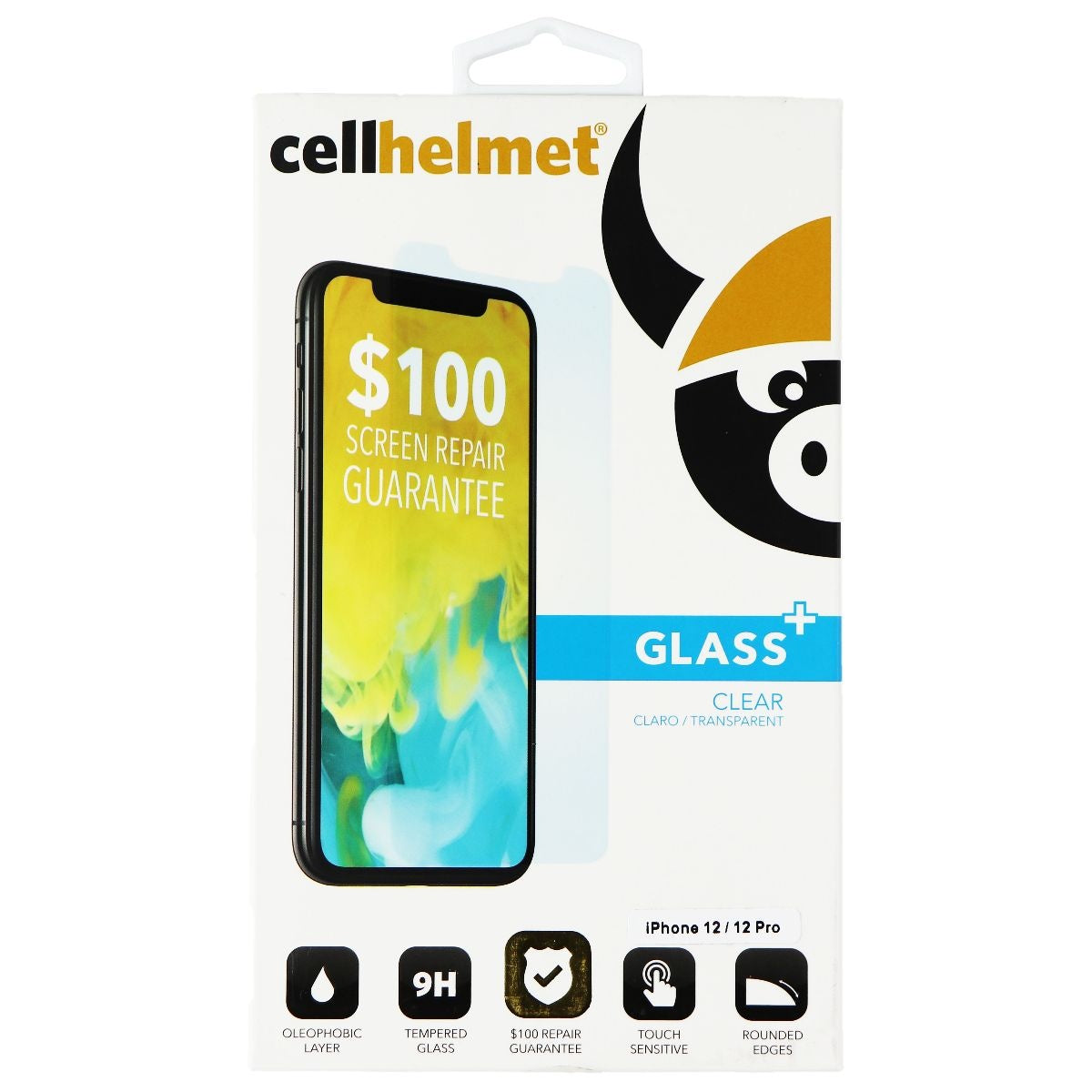 CellHelmet Glass Plus Screen Protector for Apple iPhone 12/12 Pro - Clear Cell Phone - Screen Protectors CellHelmet - Simple Cell Bulk Wholesale Pricing - USA Seller