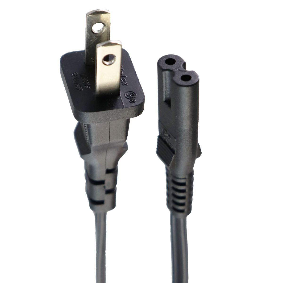 TA HSING Power Supply Cable - 2 Round Prong - (E84516) - Black Computer/Network - Plugs, Jacks & Wall Plates Ta Hsing - Simple Cell Bulk Wholesale Pricing - USA Seller
