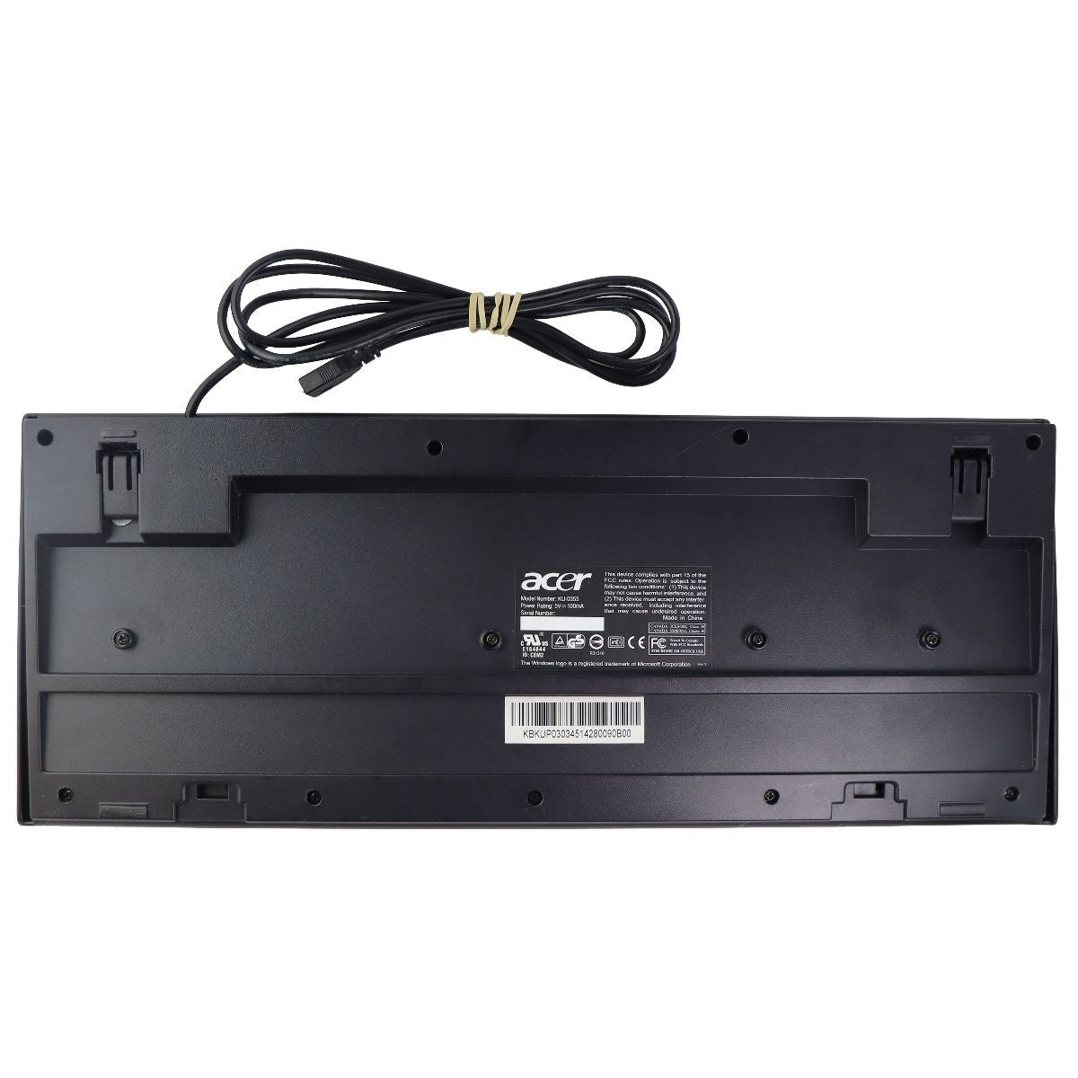 Acer USB Wired Keyboard for Windows PC & More - Silver/Black (KU-0355) Gaming/Console - Keyboards & Keypads Acer - Simple Cell Bulk Wholesale Pricing - USA Seller