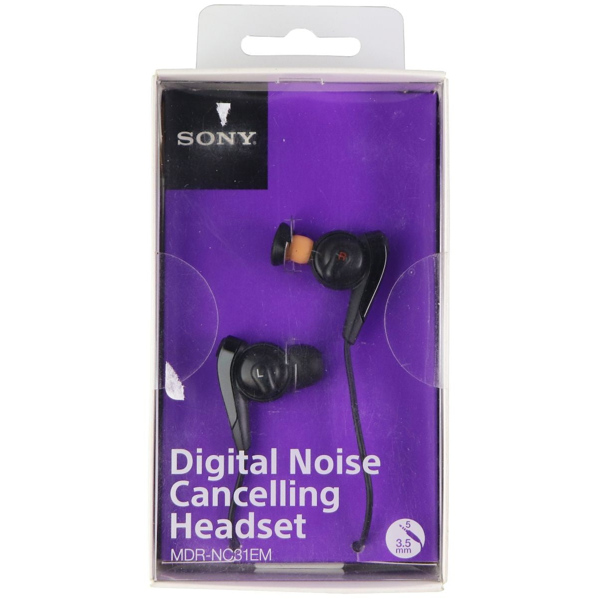 Sony Digital Noise Canceling 3.5mm Wired EarBud Headset - Black (MDR-NC31EMB) Portable Audio - Headphones Sony - Simple Cell Bulk Wholesale Pricing - USA Seller