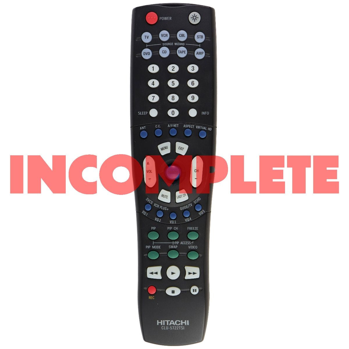 Hitachi Original (CLU-5722TSI) Remote Control for Select Hitachi Systems - Black TV, Video & Audio Accessories - Remote Controls Hitachi - Simple Cell Bulk Wholesale Pricing - USA Seller