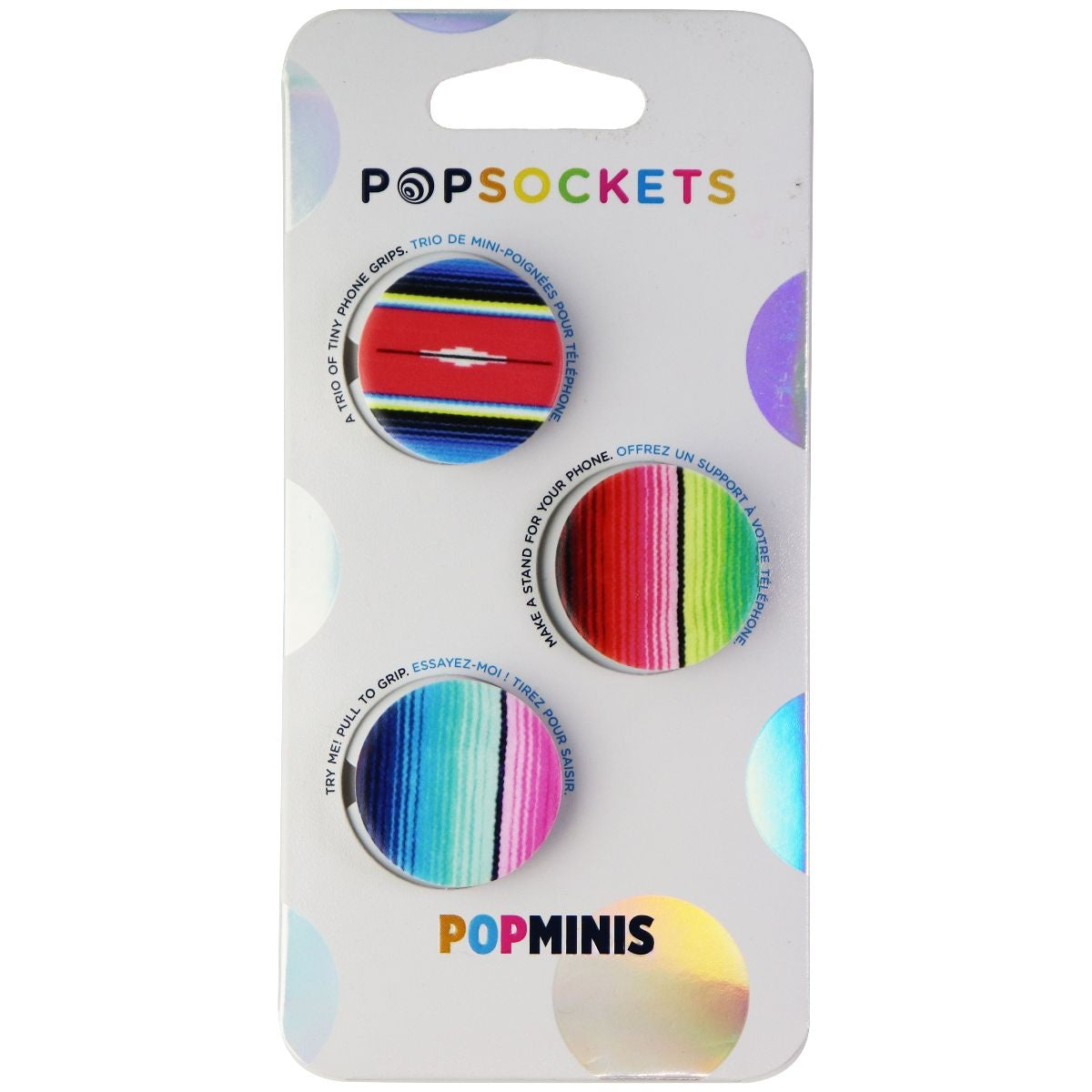 PopSockets PopMini Grips for Phones & Tablets (3 Pack) - Serape Trio Cell Phone - Mounts & Holders PopSockets - Simple Cell Bulk Wholesale Pricing - USA Seller