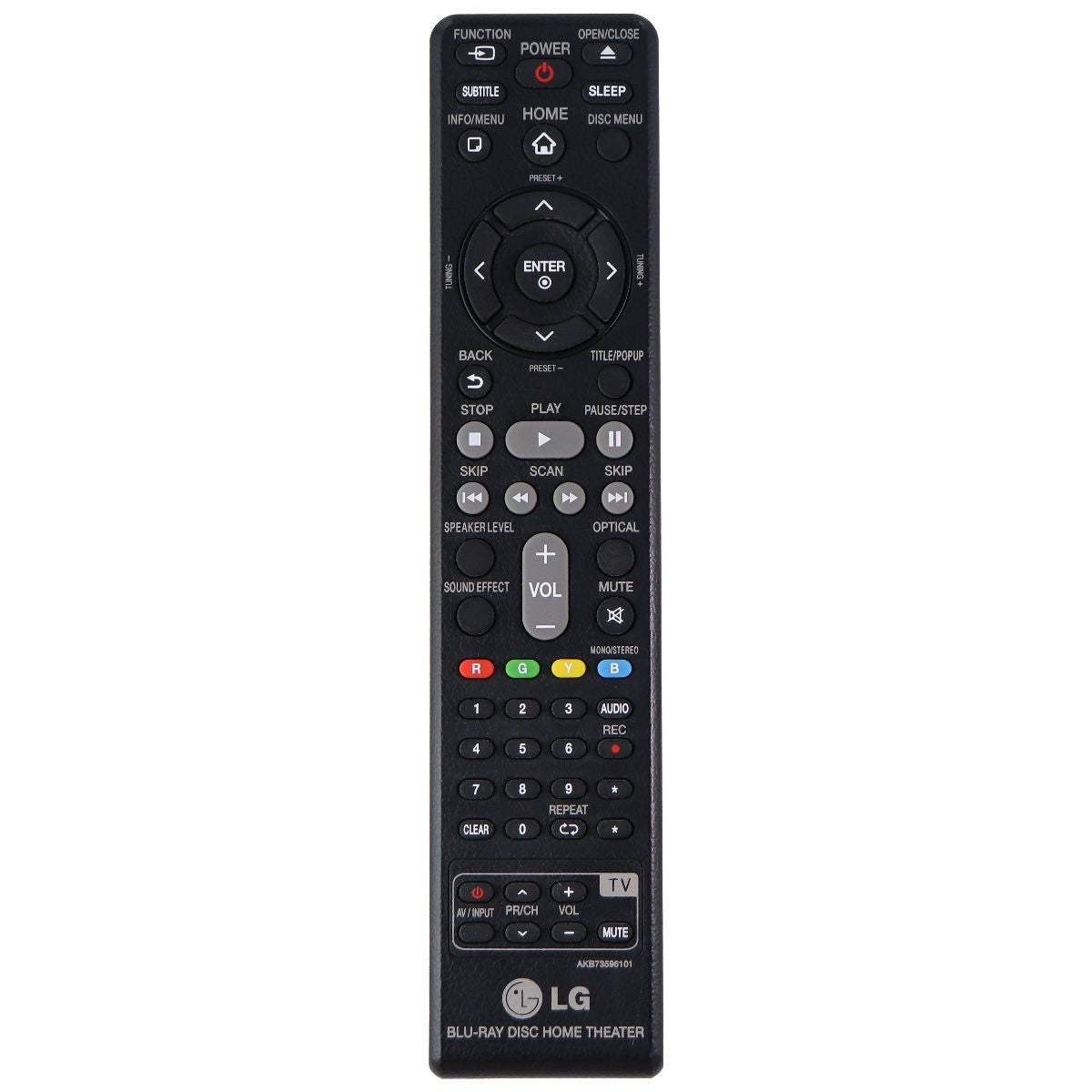 LG Remote Control (AKB73596101) Blu-Ray Disc Home Theater Remote - Black TV, Video & Audio Accessories - Remote Controls LG - Simple Cell Bulk Wholesale Pricing - USA Seller