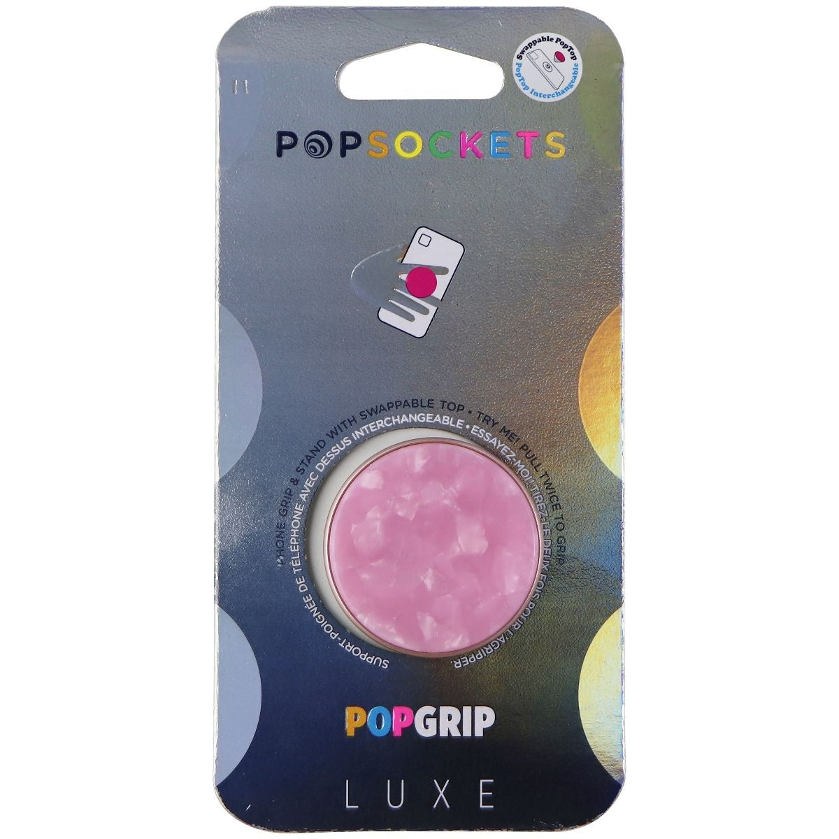 PopSockets PopGrip Swappable Stand and Grip - Acetate Pink Rose Cell Phone - Mounts & Holders PopSockets - Simple Cell Bulk Wholesale Pricing - USA Seller