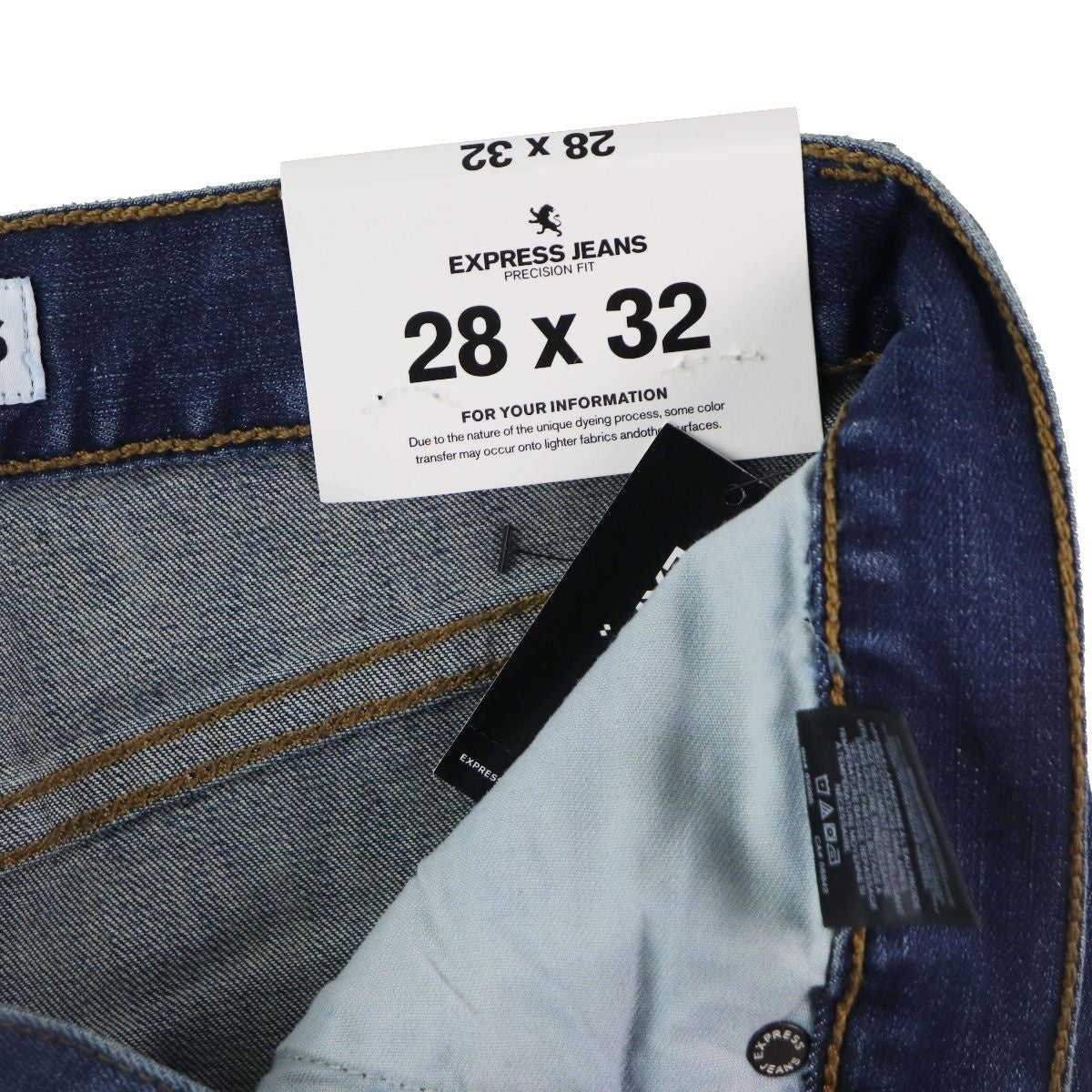 Express Jeans Mens Slim Fit Skinny/Stretch (W28 x L32) - Demin Blue/Gold Stitch Other Sporting Goods Express - Simple Cell Bulk Wholesale Pricing - USA Seller