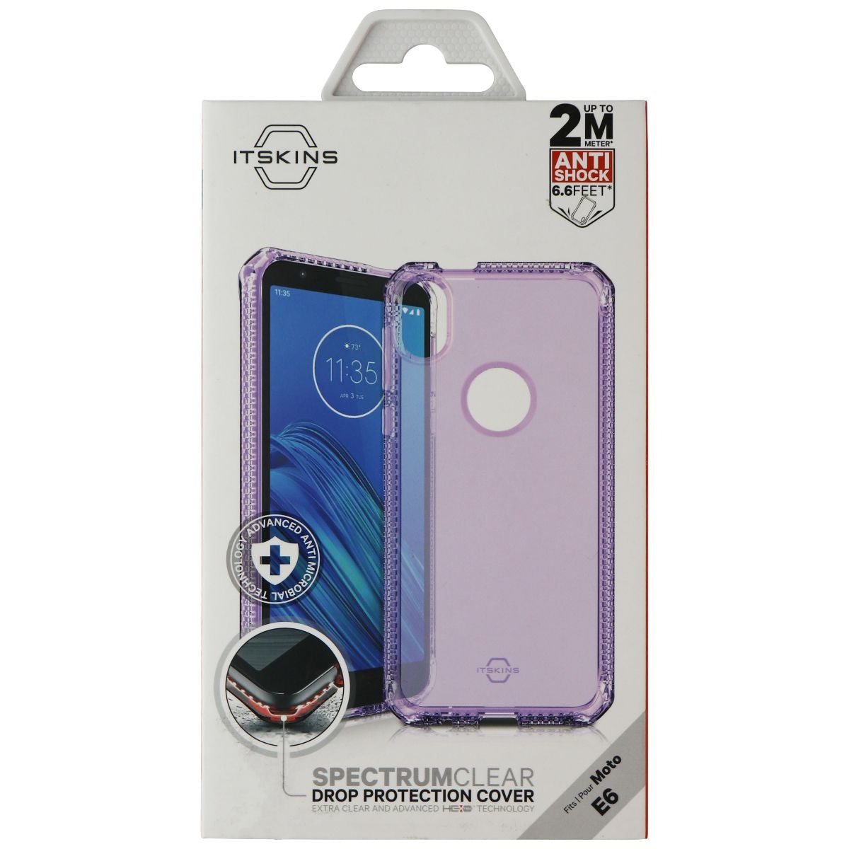 ITSKINS Spectrum Clear Protective Phone Case for Motorola Moto E6 - Light Purple Cell Phone - Cases, Covers & Skins ITSKINS - Simple Cell Bulk Wholesale Pricing - USA Seller