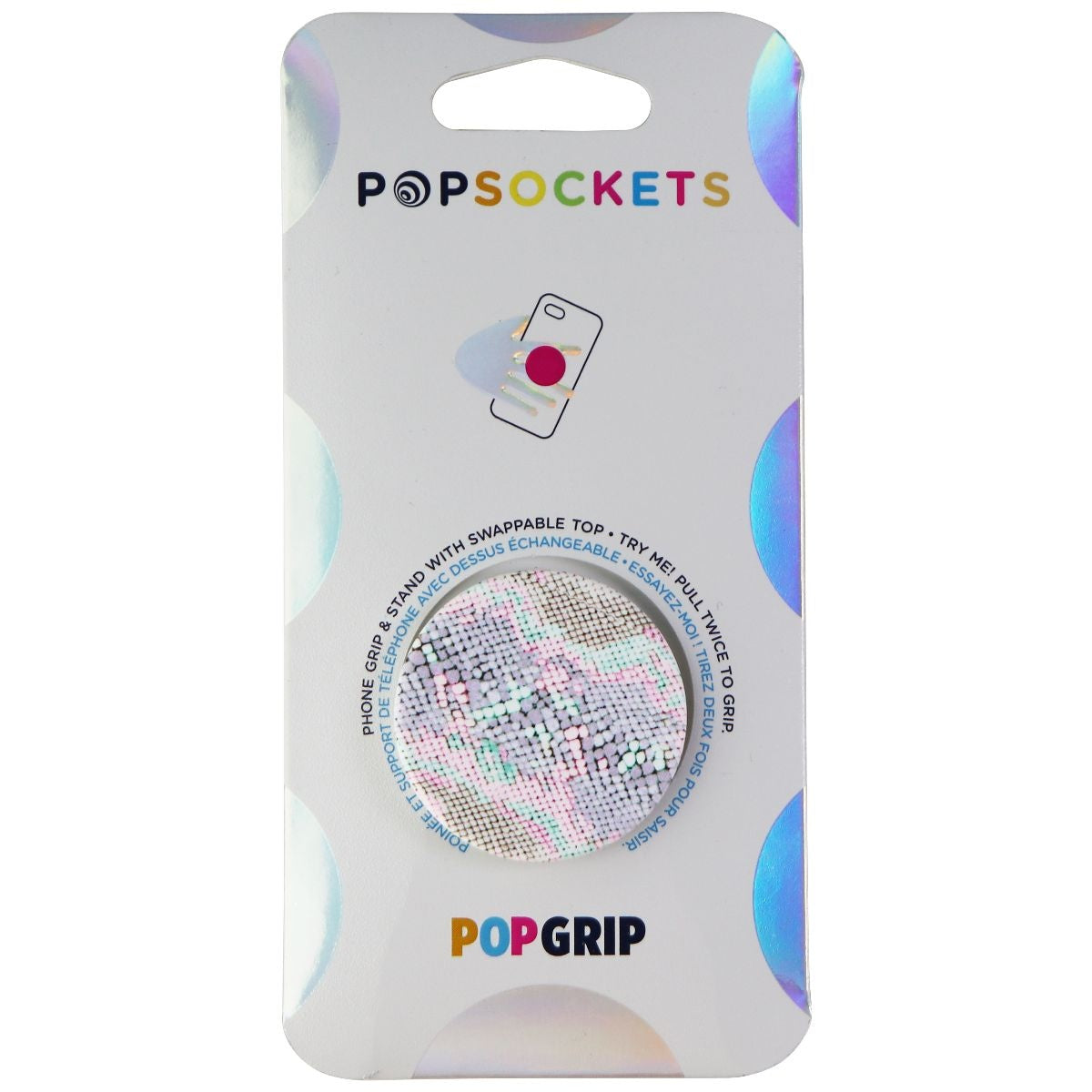 PopSockets: PopGrip Expanding Stand & Grip w/ Swappable Top - Pastel Snake Cell Phone - Mounts & Holders PopSockets - Simple Cell Bulk Wholesale Pricing - USA Seller