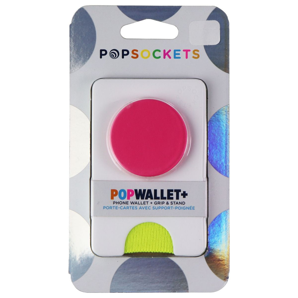 PopSockets PopWallet+ with Swappable PopTop - Colorblock White Neon Cell Phone - Mounts & Holders PopSockets - Simple Cell Bulk Wholesale Pricing - USA Seller