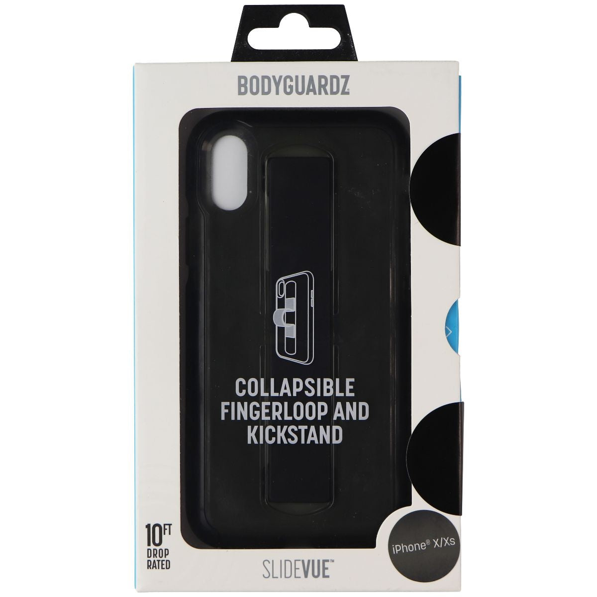 BodyGuardz SlideVue Fingerloop Case for Apple iPhone Xs and X - Black Cell Phone - Cases, Covers & Skins BODYGUARDZ - Simple Cell Bulk Wholesale Pricing - USA Seller