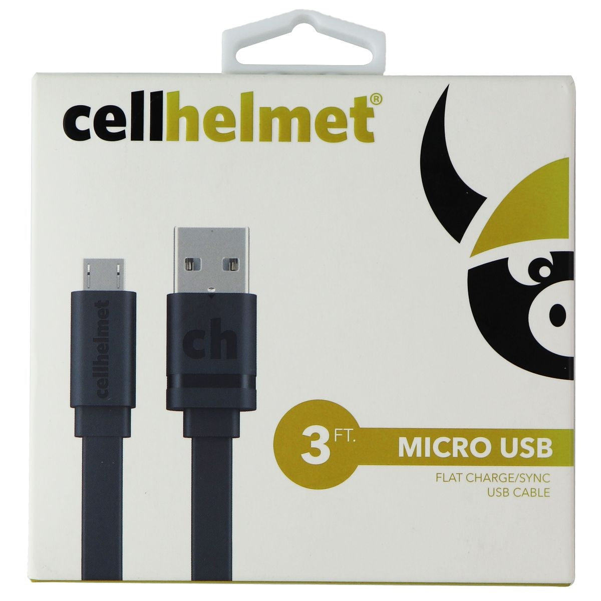 Cellhelmet Micro USB Charge/Sync Cable 3ft Flat - Black Cell Phone - Chargers & Cradles CellHelmet - Simple Cell Bulk Wholesale Pricing - USA Seller