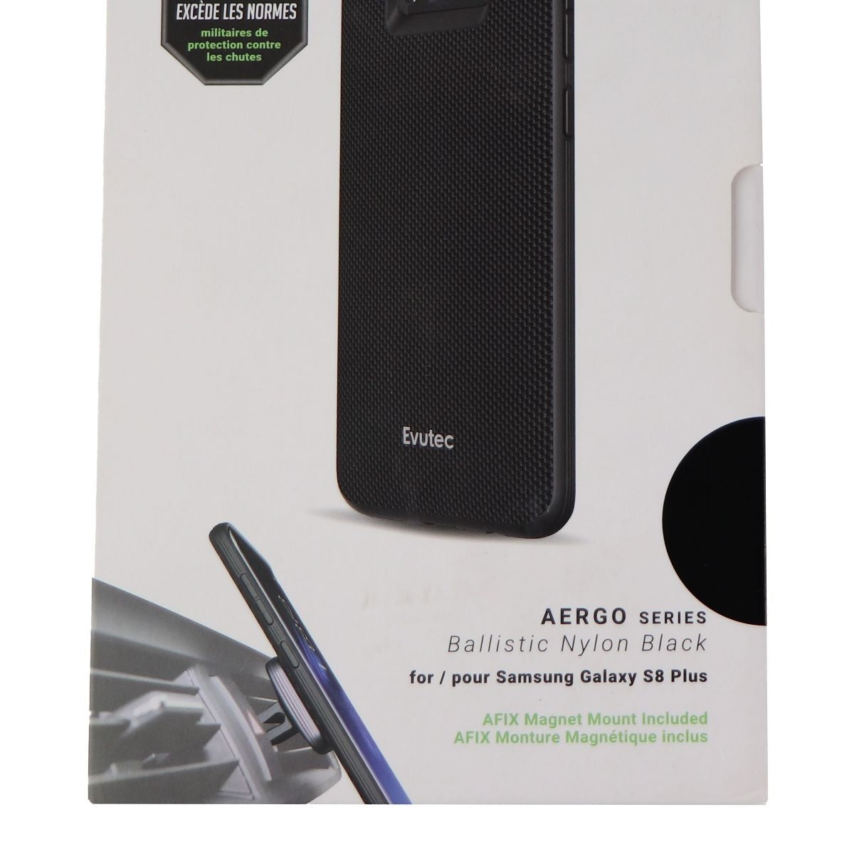 Evutec AERGO Ballistic Nylon Case & Vent Mount Combo for Galaxy (S8+) - Black Cell Phone - Cases, Covers & Skins Evutec - Simple Cell Bulk Wholesale Pricing - USA Seller