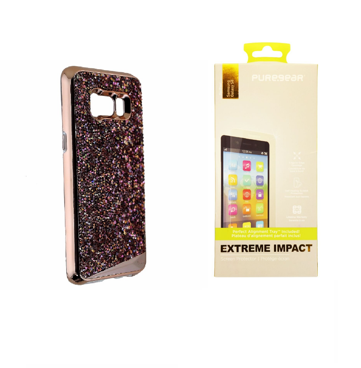RoseGold Case-Mate Brilliance Case + PureGear Screen Protector KIT for Galaxy S8 Cell Phone - Cases, Covers & Skins Case-Mate - Simple Cell Bulk Wholesale Pricing - USA Seller