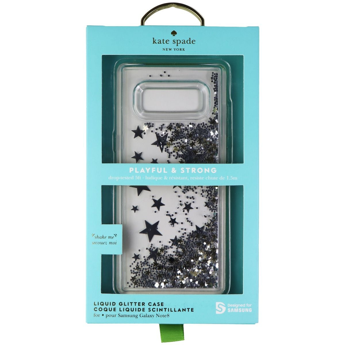 Kate Spade New York Liquid Glitter Case for Samsung Galaxy Note8 - Silver Stars Cell Phone - Cases, Covers & Skins Kate Spade - Simple Cell Bulk Wholesale Pricing - USA Seller