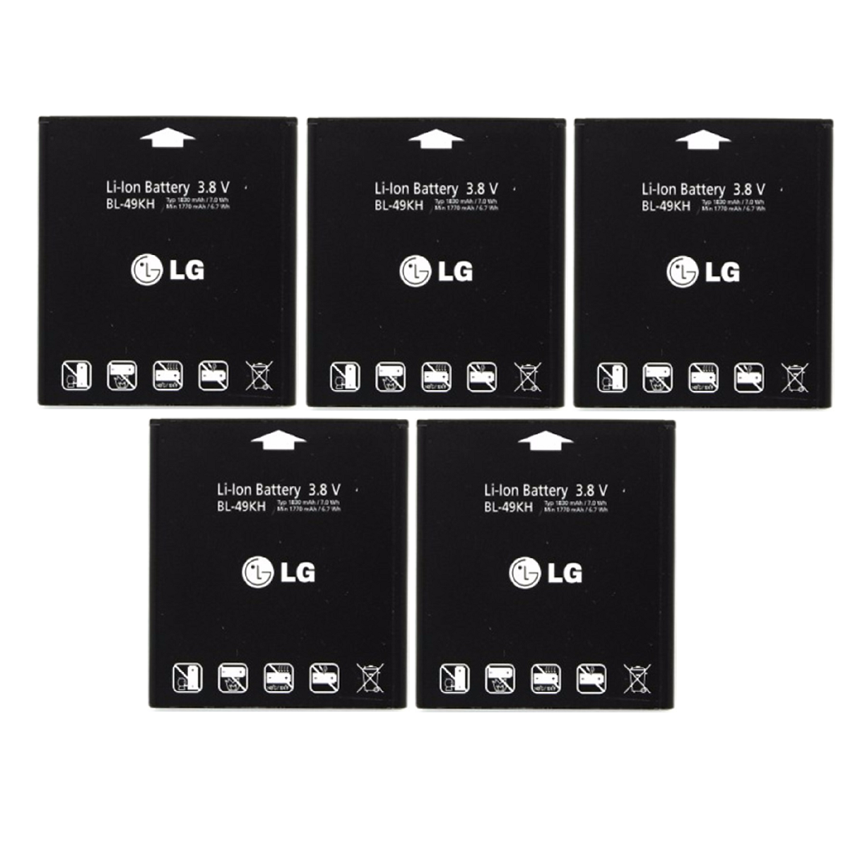 KIT 5x LG BL-49KH 1830 mAh Replacement Battery for LG Optimus Cell Phone - Batteries LG - Simple Cell Bulk Wholesale Pricing - USA Seller