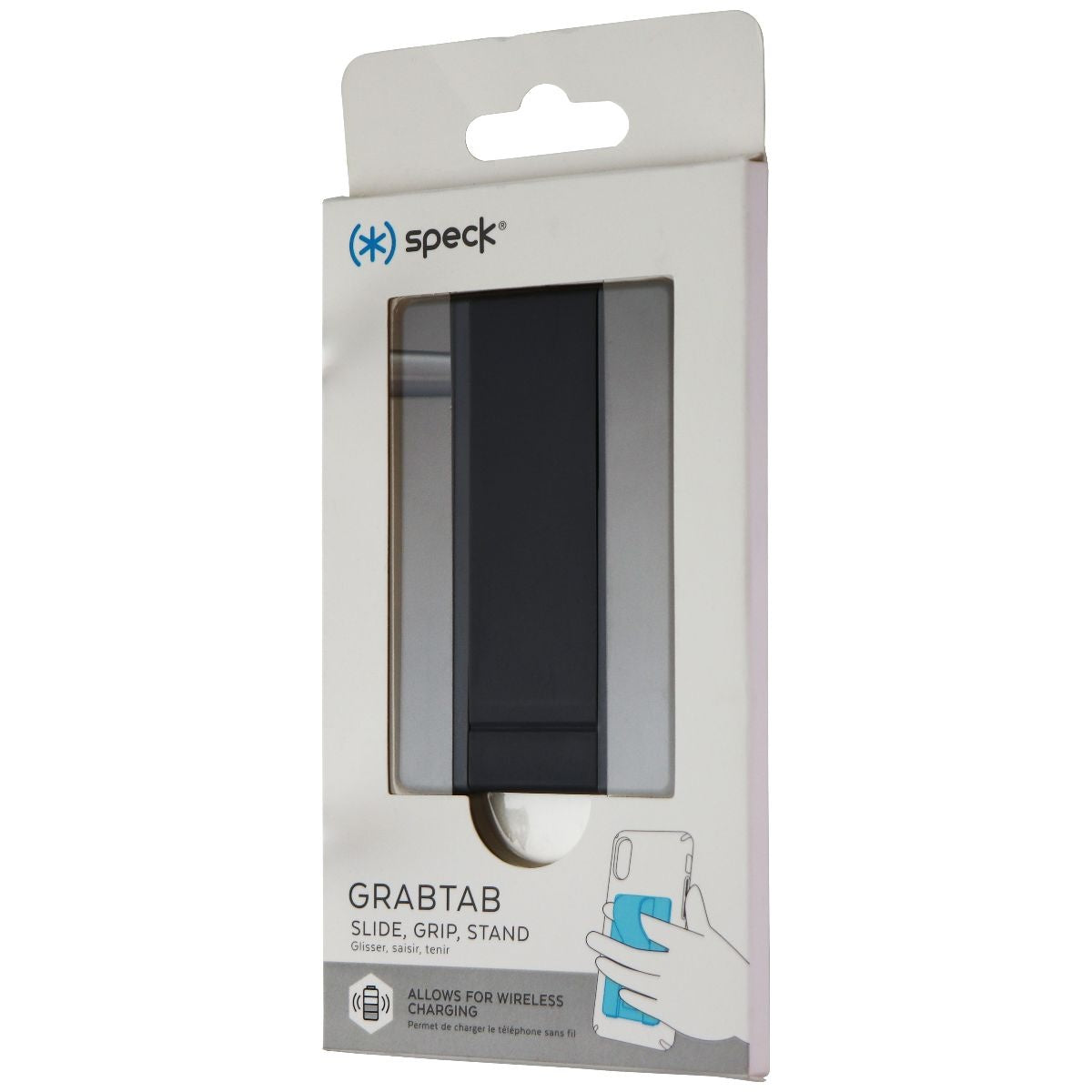 Speck GrabTab Cell Phone Holder and Stand - Paperclip Gray/Stormy Gray Cell Phone - Mounts & Holders Speck - Simple Cell Bulk Wholesale Pricing - USA Seller