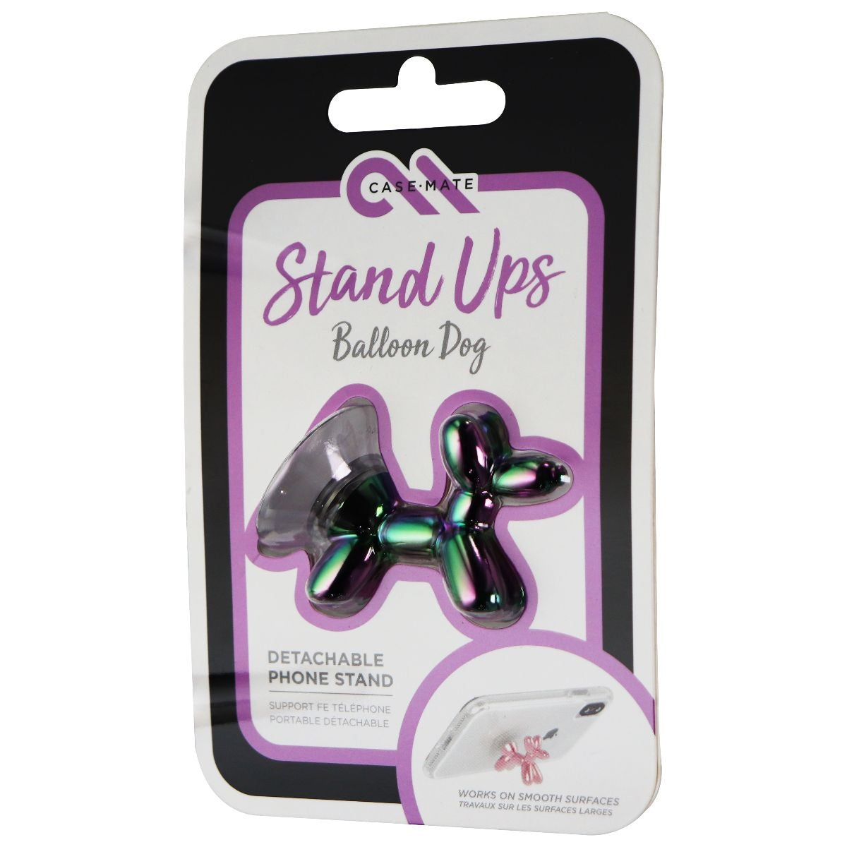 Case-Mate Stand Ups Phone Stand with Suction Cup - Iridescent Balloon Dog Cell Phone - Mounts & Holders Case-Mate - Simple Cell Bulk Wholesale Pricing - USA Seller