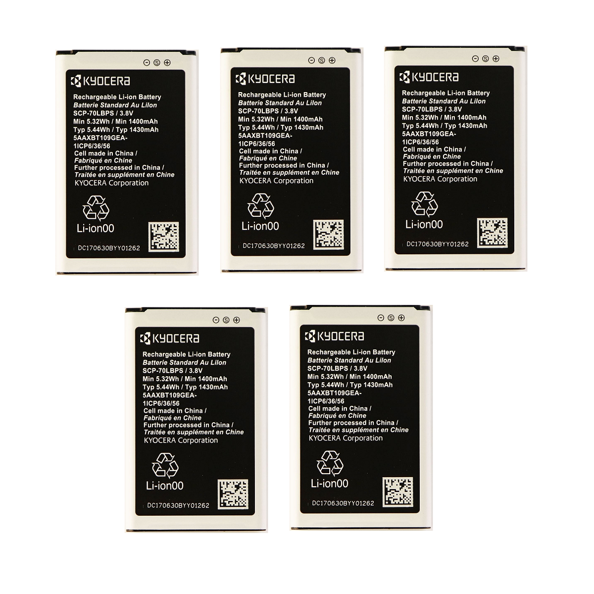 KIT 5x Kyocera SCP-70LBPS 1400 mAh Replacement Battery for Cadence LTE S2720 Cell Phone - Batteries Kyocera - Simple Cell Bulk Wholesale Pricing - USA Seller