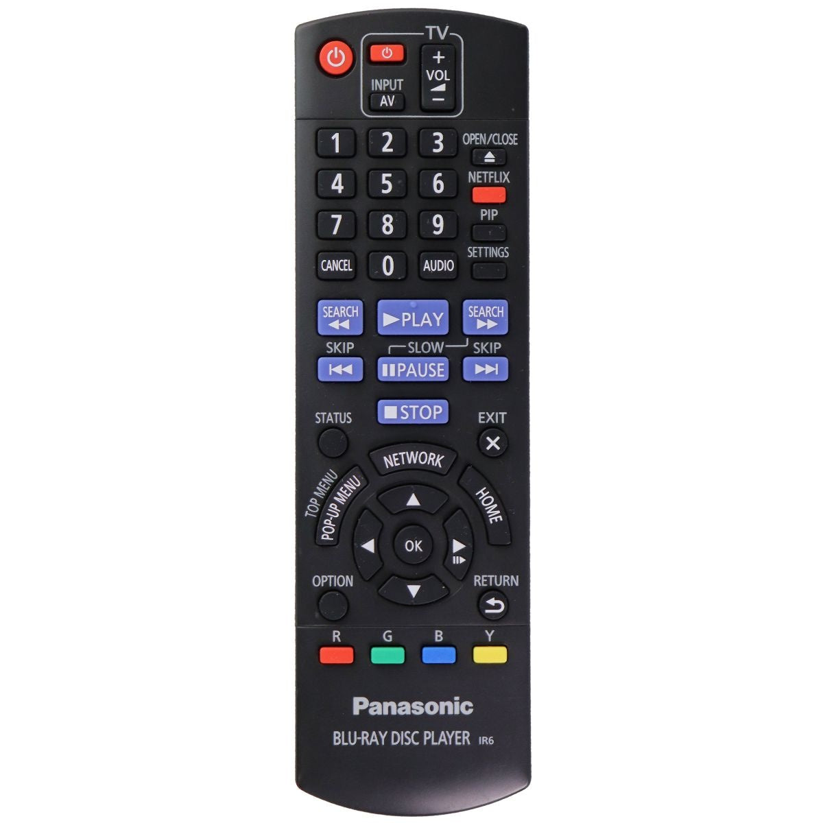 Panasonic OEM Blu-Ray Dic Player IR6 Remote control - Black (N2QAYB000734) TV, Video & Audio Accessories - Remote Controls Panasonic - Simple Cell Bulk Wholesale Pricing - USA Seller