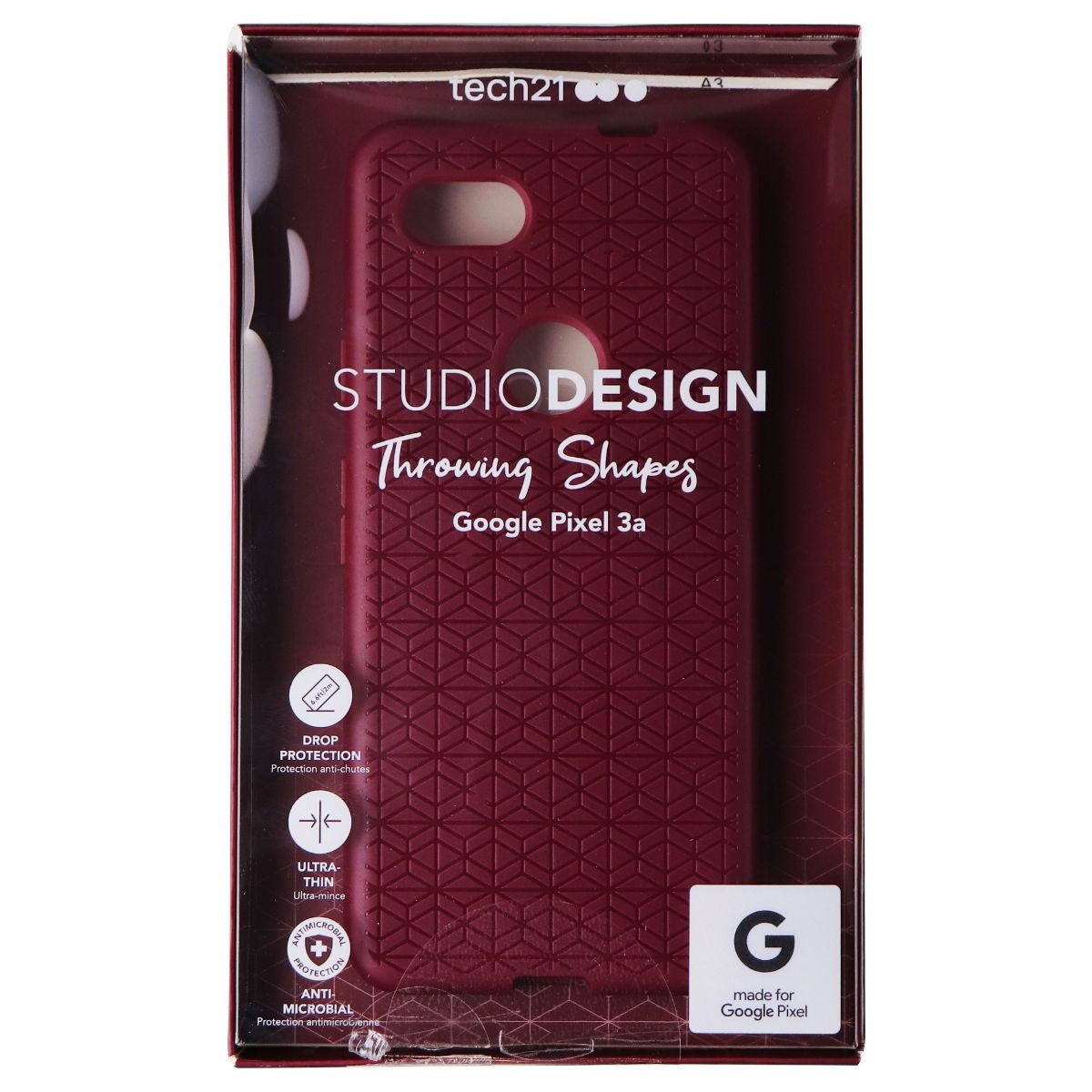 Tech21 Studio Design Series Case for Google Pixel 3a - Plum Cell Phone - Cases, Covers & Skins Tech21 - Simple Cell Bulk Wholesale Pricing - USA Seller