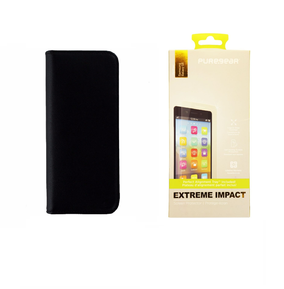 Black Case-Mate Wallet Case and PureGear Screen Protector KIT for Galaxy S8 Cell Phone - Cases, Covers & Skins Case-Mate - Simple Cell Bulk Wholesale Pricing - USA Seller